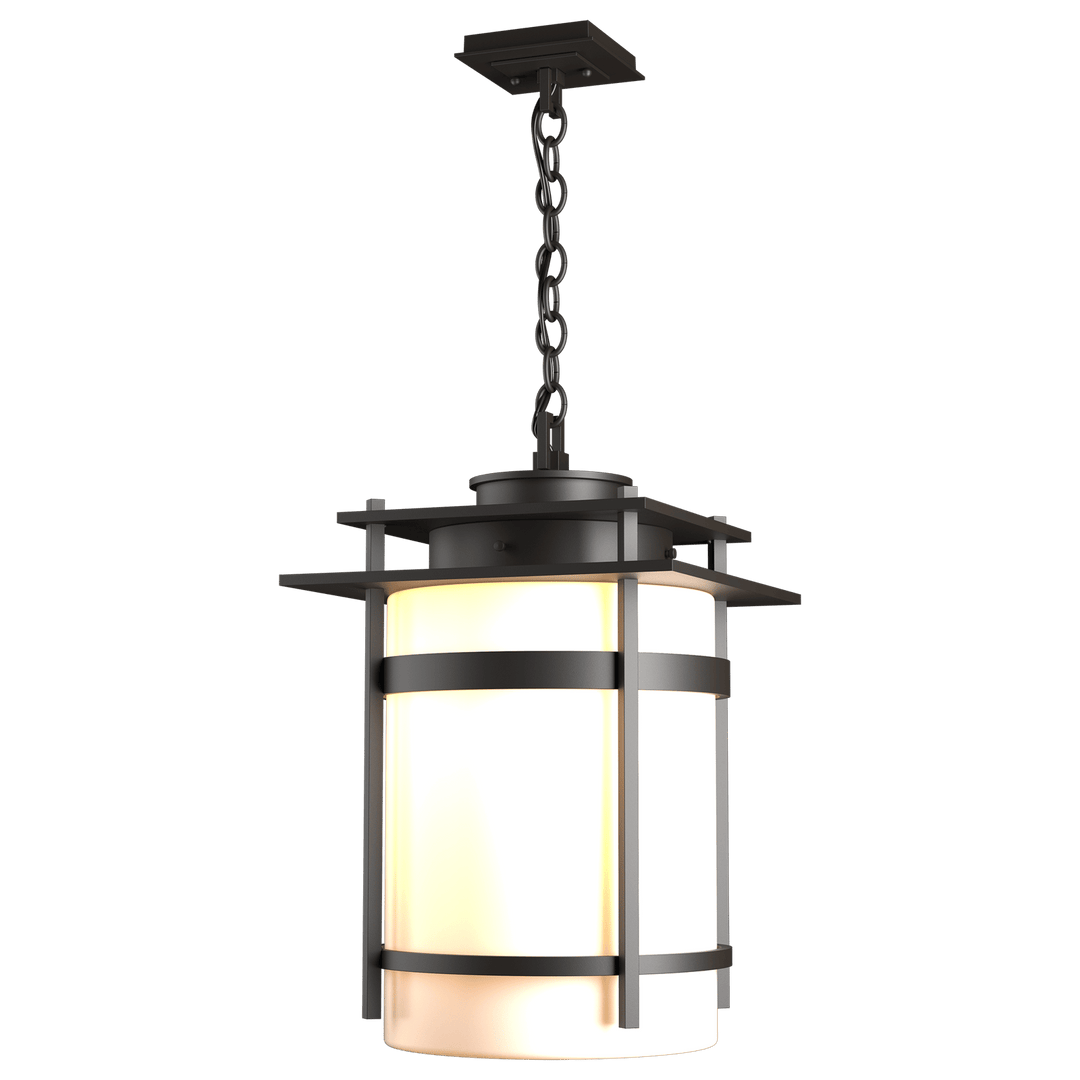 Hubbardton Forge Banded Large Outdoor Fixture Outdoor Wall Lights Hubbardton Forge Coastal Oil Rubbed Bronze Opal Glass (GG)