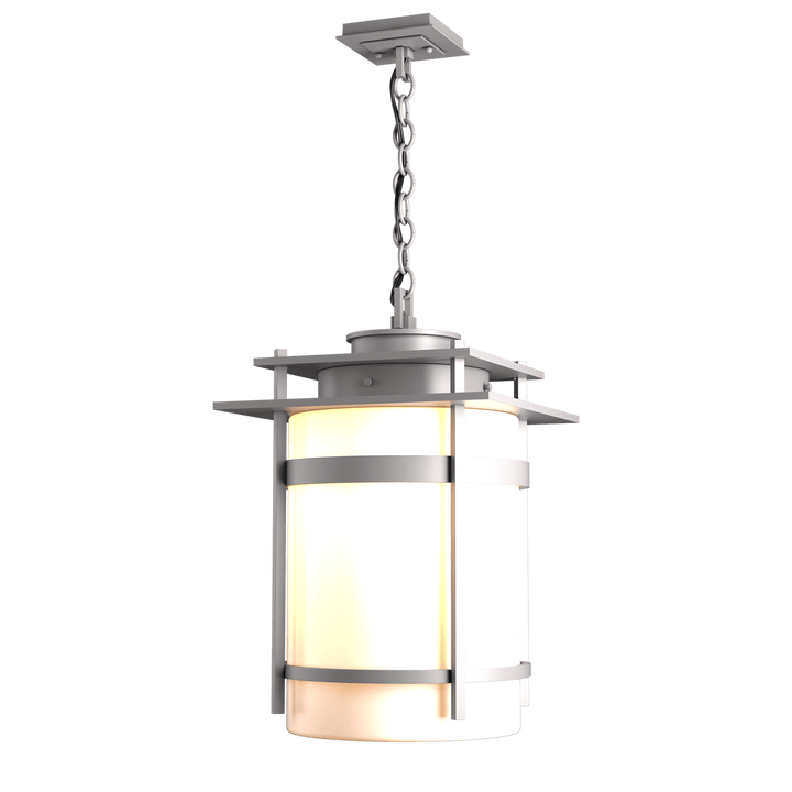 Hubbardton Forge Banded Large Outdoor Fixture Outdoor Wall Lights Hubbardton Forge Coastal Burnished Steel Opal Glass (GG)