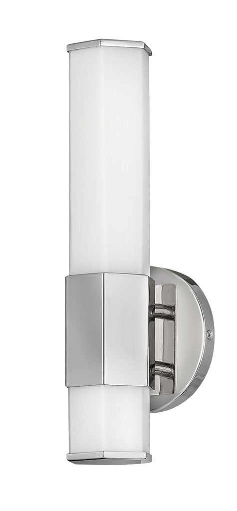 Hinkley Facet Bath Bar Vanity Lights Hinkley Polished Nickel 4.0x5.0x14.0