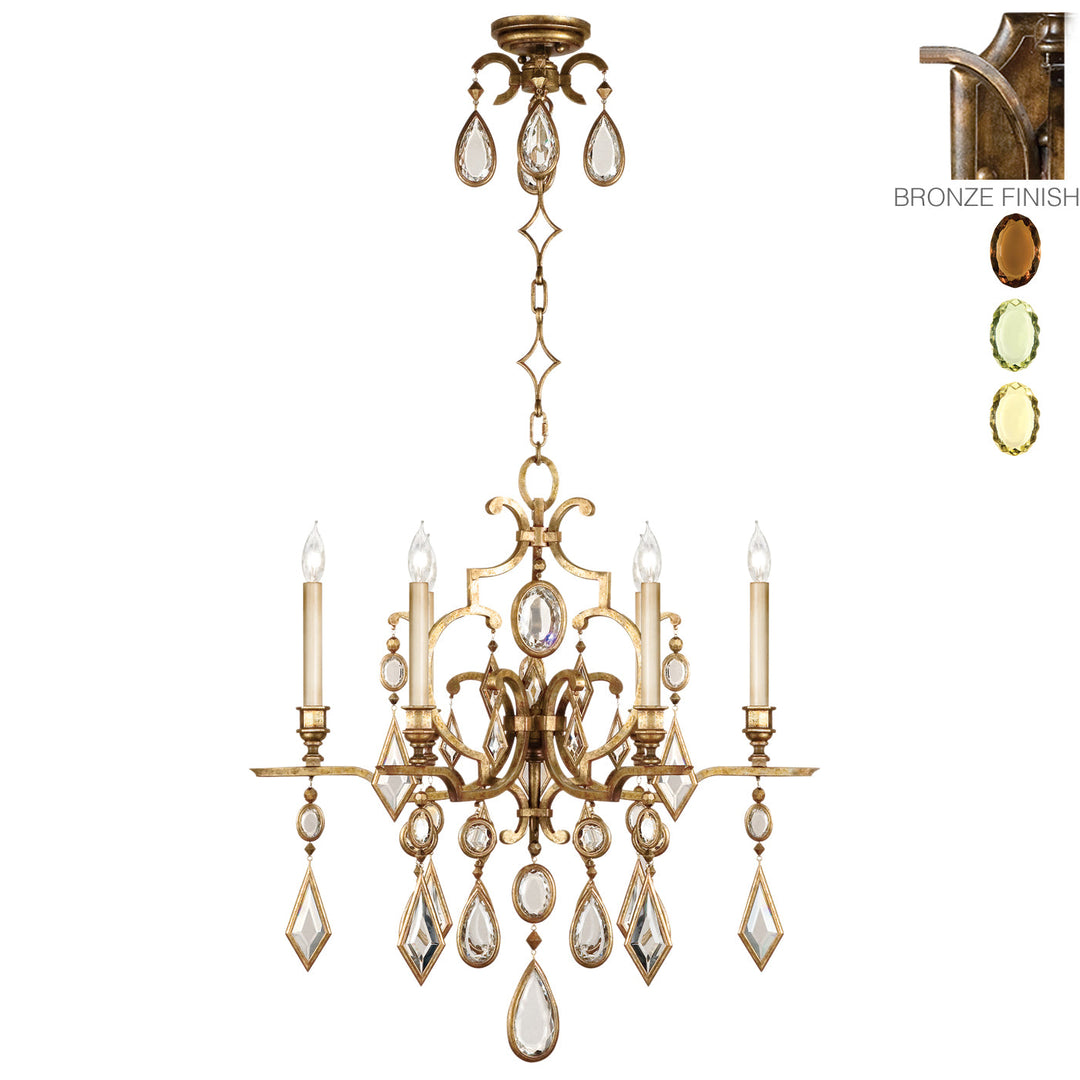 Fine Art Handcrafted Lighting Encased Gems Chandelier