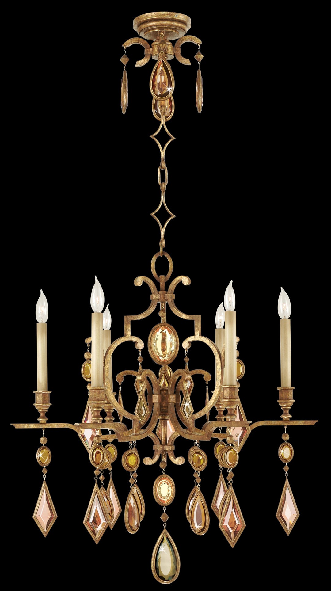 Fine Art Handcrafted Lighting Encased Gems Chandelier