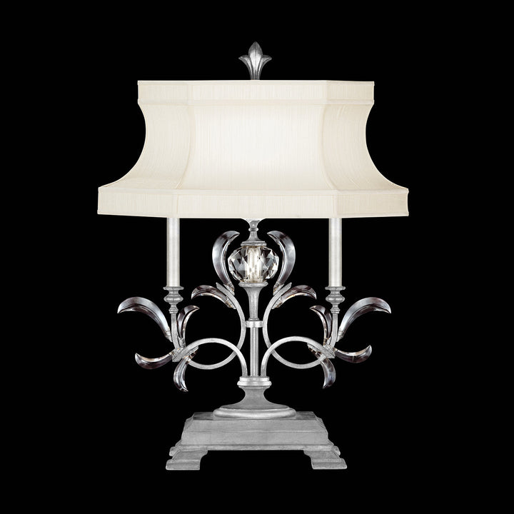 Fine Art Handcrafted Lighting Beveled Arcs Table Lamp Table Lamps Fine Art Handcrafted Lighting Silver Leaf