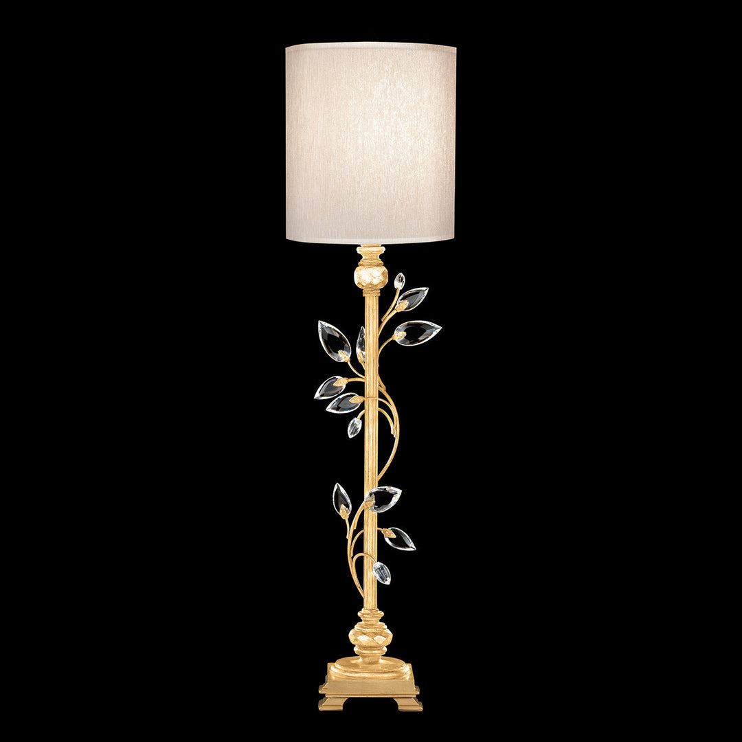 Fine Art Crystal Laurel 37" Console Lamp Table Lamps Fine Art Handcrafted Lighting Gold Leaf / Champagne Shade
