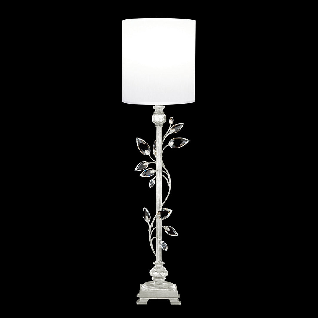 Fine Art Crystal Laurel 37" Console Lamp Table Lamps Fine Art Handcrafted Lighting Silver Leaf / White Shade