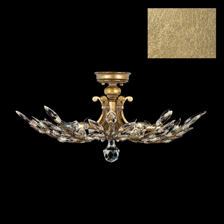 Fine Art Handcrafted Lighting Crystal Laurel Semi-Flush Mount