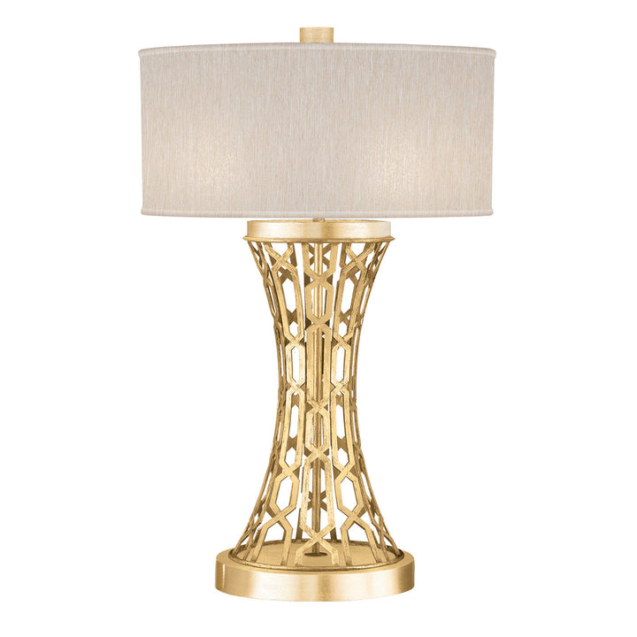 Fine Art Handcrafted Lighting Allegretto 32" Table Lamp Table Lamps Fine Art Handcrafted Lighting Gold Leaf with Beige Shade
