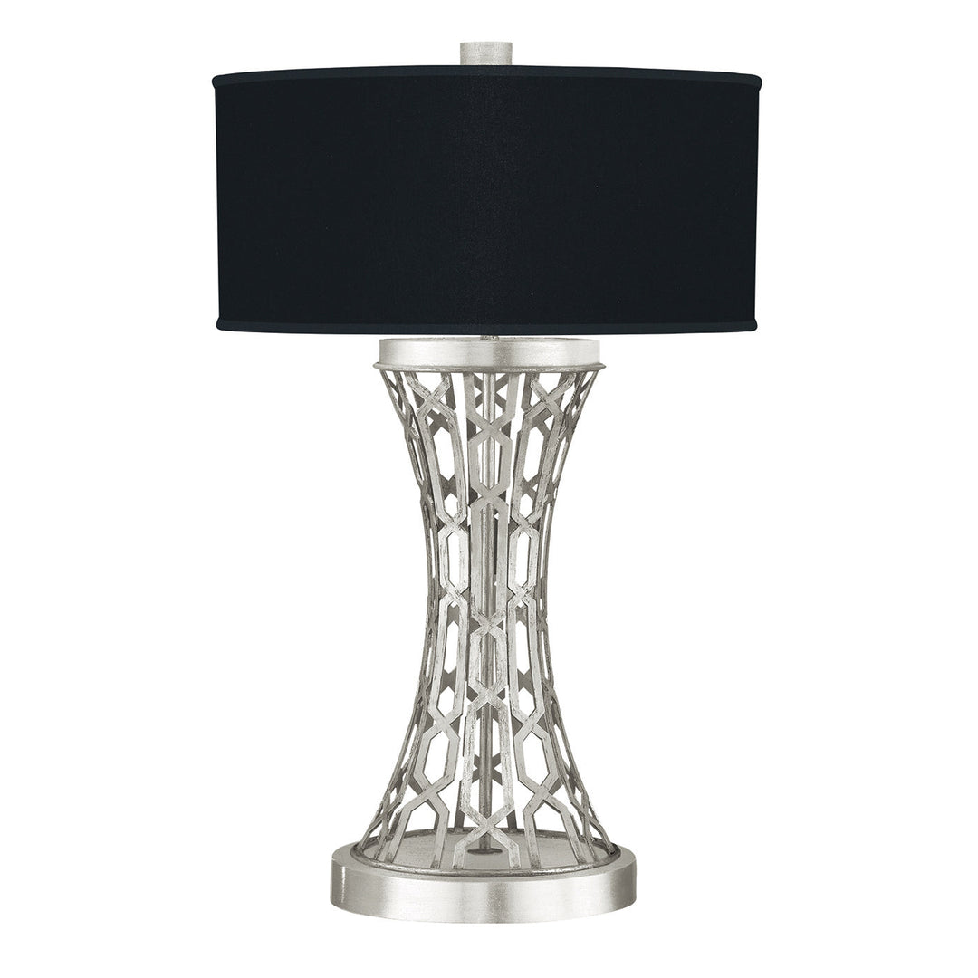 Fine Art Handcrafted Lighting Allegretto 32" Table Lamp Table Lamps Fine Art Handcrafted Lighting Silver Leaf with Black Shade