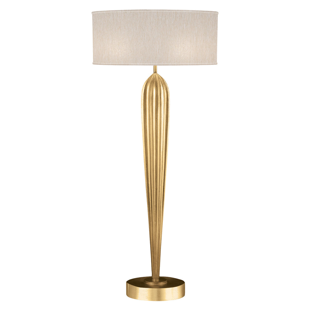 Fine Art Allegretto 33" Table Lamp Thin Table Lamps Fine Art Handcrafted Lighting Gold Leaf with Beige Shade