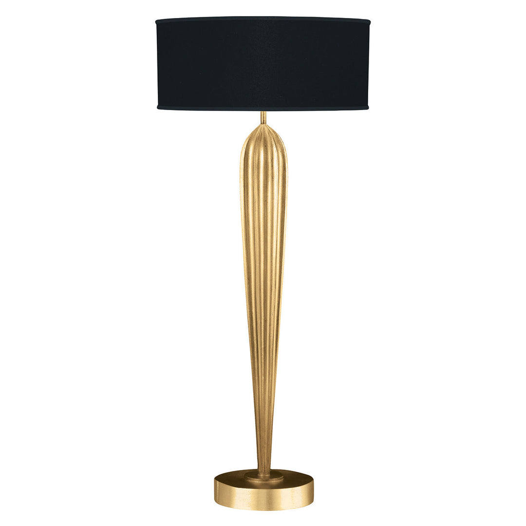 Fine Art Allegretto 33" Table Lamp Thin Table Lamps Fine Art Handcrafted Lighting Gold Leaf with Black Shade
