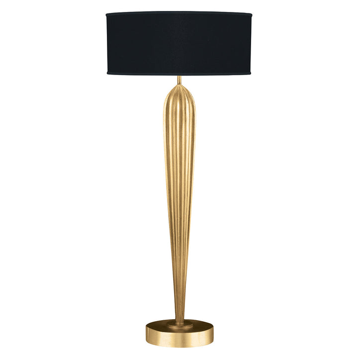 Fine Art Allegretto 33" Table Lamp Thin Table Lamps Fine Art Handcrafted Lighting Gold Leaf with Black Shade