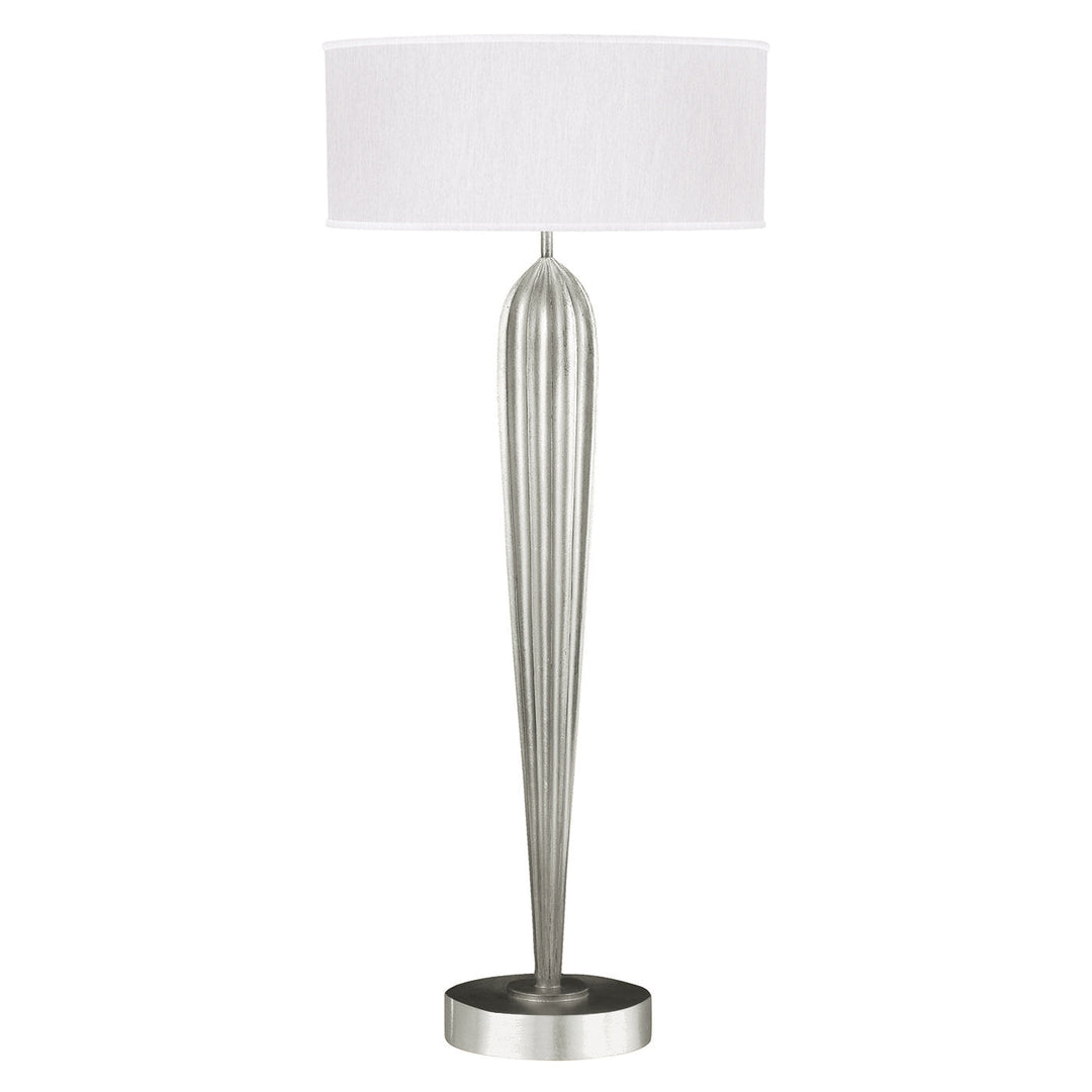 Fine Art Allegretto 33" Table Lamp Thin Table Lamps Fine Art Handcrafted Lighting Silver Leaf with White Shade