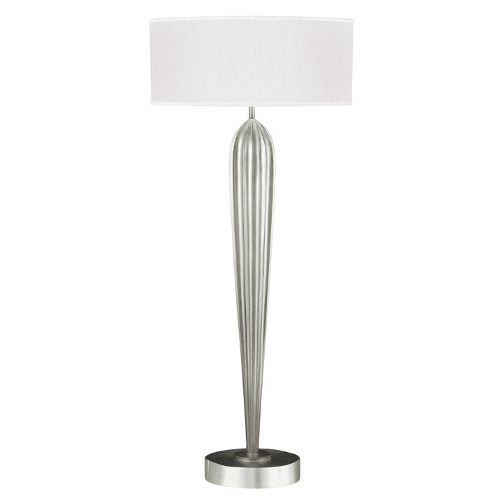 Fine Art Allegretto 33" Table Lamp Thin Table Lamps Fine Art Handcrafted Lighting Silver Leaf with White Shade