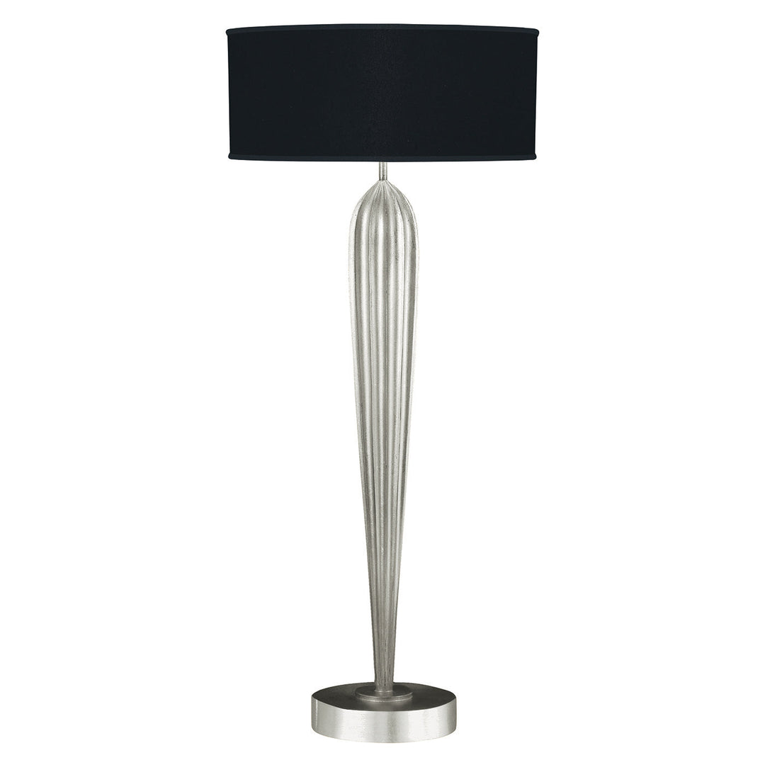 Fine Art Allegretto 33" Table Lamp Thin Table Lamps Fine Art Handcrafted Lighting Silver Leaf with Black Shade