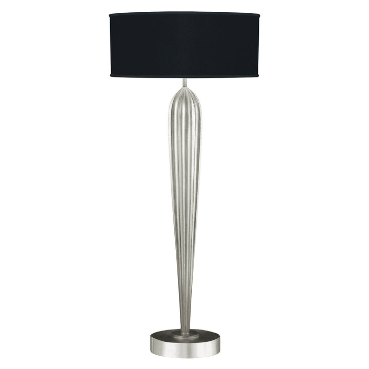 Fine Art Allegretto 33" Table Lamp Thin Table Lamps Fine Art Handcrafted Lighting Silver Leaf with Black Shade