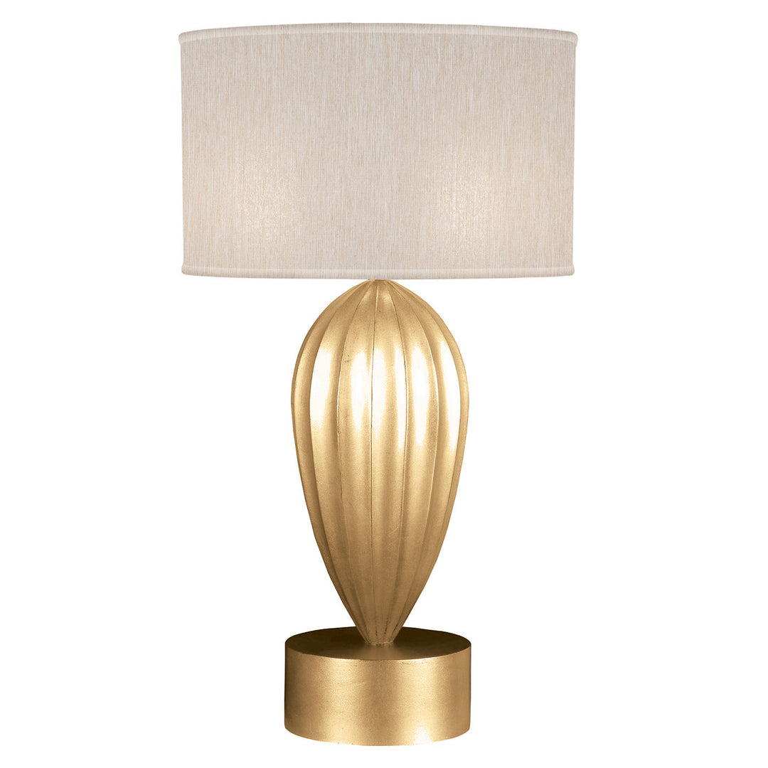 Fine Art Handcrafted Lighting Allegretto 33" Table Lamp Table Lamps Fine Art Handcrafted Lighting Gold Leaf with Beige Shade