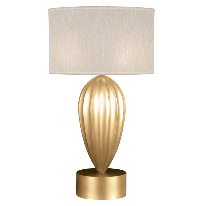 Fine Art Handcrafted Lighting Allegretto 33" Table Lamp Table Lamps Fine Art Handcrafted Lighting Gold Leaf with Beige Shade