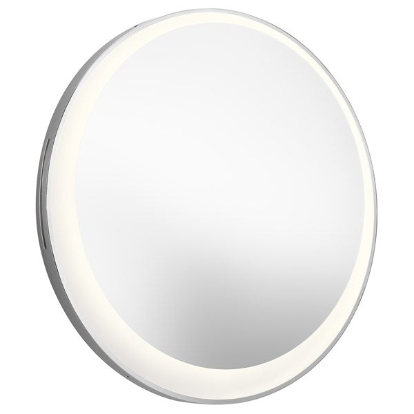 Kichler Offset Round Lighted Mirror 84077 LED Vanity Mirrors Kichler Chrome