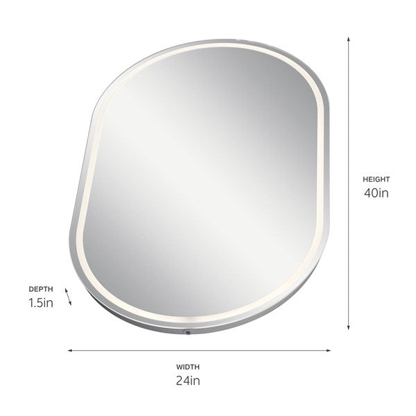 Kichler Menillo™ 38.5" LED Vanity Mirror with Etched Glass 86008 LED Vanity Mirrors Kichler Mirror