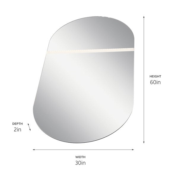 Kichler Radana™ 28" LED Vanity Mirror with Etched Panel 86010 LED Vanity Mirrors Kichler Aluminum
