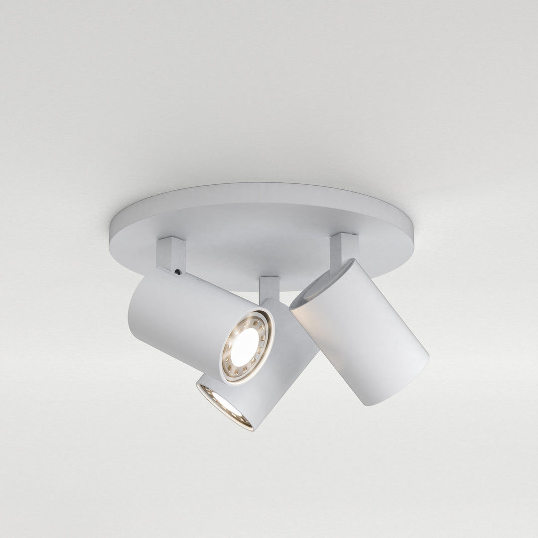 Astro Lighting Ascoli Triple Round Wall Sconces Astro Lighting 5.12xx Textured White No, GU10