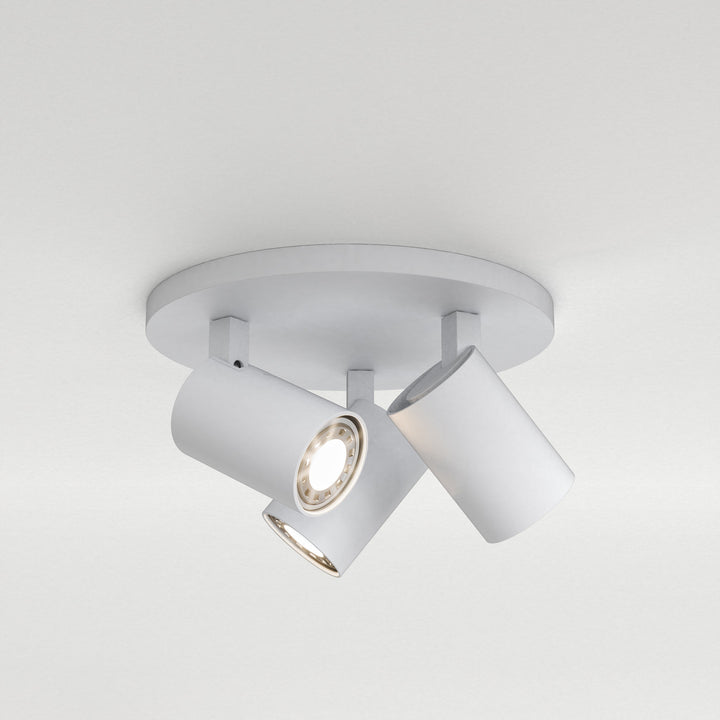 Astro Lighting Ascoli Triple Round Wall Sconces Astro Lighting 5.12xx Textured White No, GU10