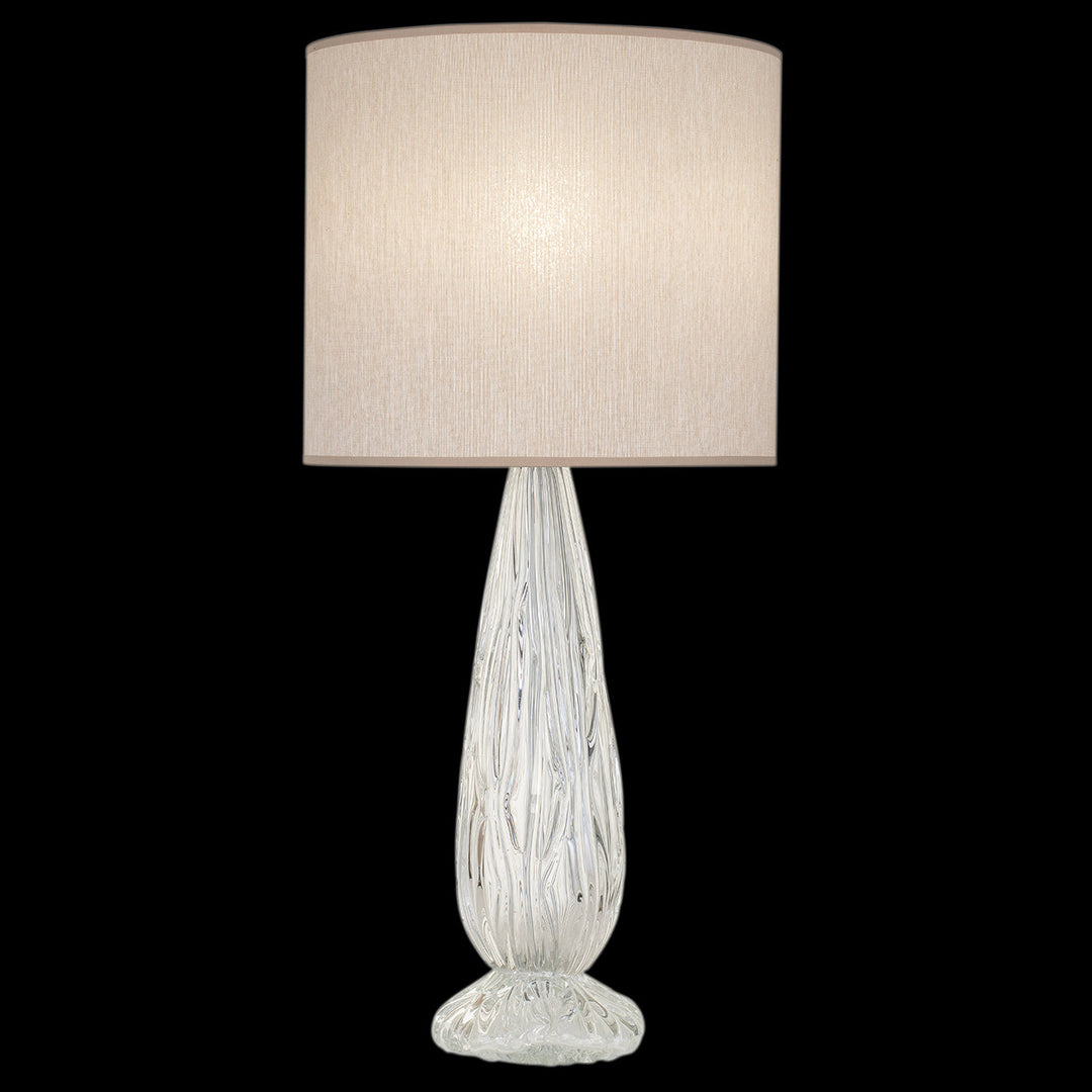 Fine Art Las Olas 30.5" Table Lamp Table Lamps Fine Art Handcrafted Lighting Silver with Beige Shade