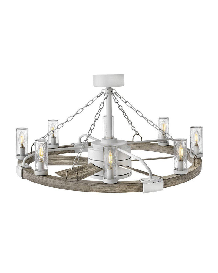 Hinkley Sawyer 36" with 28" LED 902928 Outdoor Ceiling Fans Hinkley Matte White with Weathered Wood accent