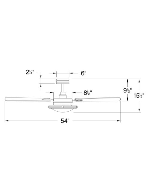 Hinkley Collier 54" LED 903254 Outdoor Ceiling Fans Hinkley