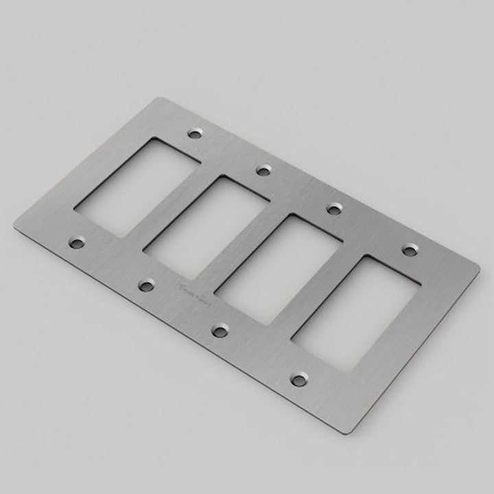 Buster + Punch Wall Plates | With Logo Wall Plates Buster + Punch Steel 4 Gang