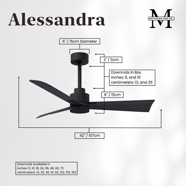 Matthews Fan Company Alessandra - 42" Outdoor, Wet-Rated Ceiling Fan