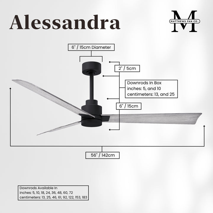 Matthews Fan Company Alessandra - 56" Outdoor, Wet-Rated Ceiling Fan
