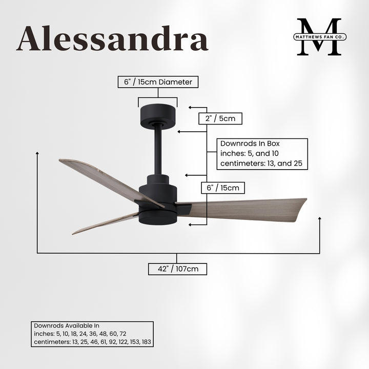 Matthews Fan Company Alessandra - 42" Outdoor, Wet-Rated Ceiling Fan
