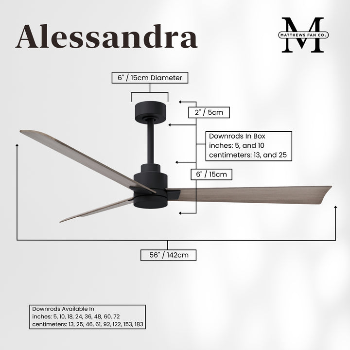 Matthews Fan Company Alessandra - 56" Outdoor, Wet-Rated Ceiling Fan