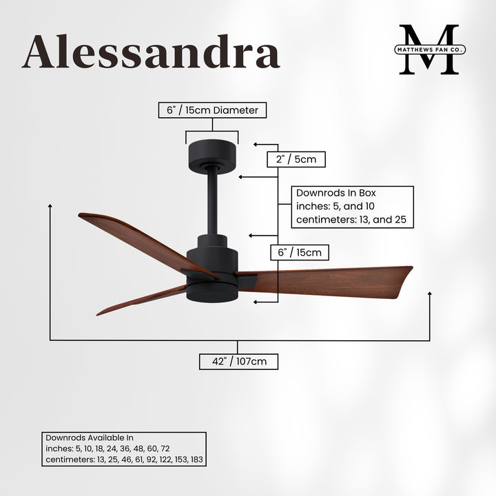 Matthews Fan Company Alessandra - 42" Outdoor, Wet-Rated Ceiling Fan