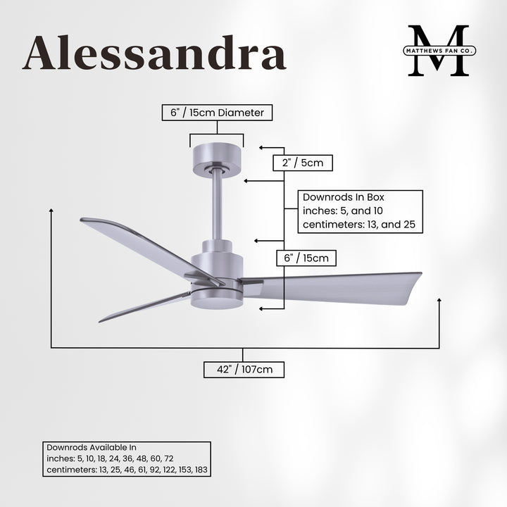 Matthews Fan Company Alessandra - 42" Outdoor, Wet-Rated Ceiling Fan