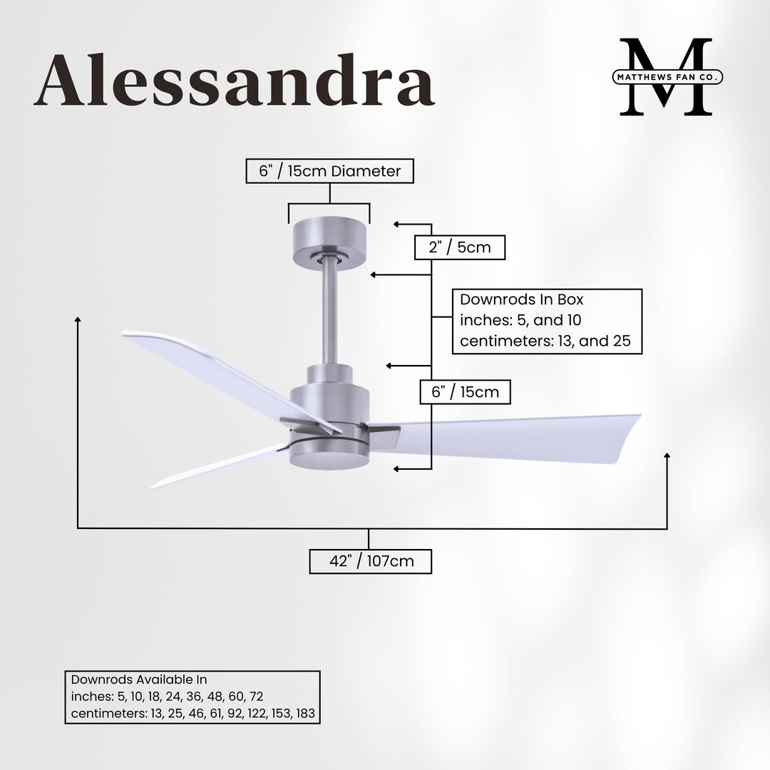Matthews Fan Company Alessandra - 42" Outdoor, Wet-Rated Ceiling Fan