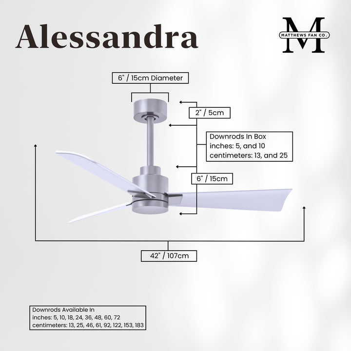 Matthews Fan Company Alessandra - 42" Outdoor, Wet-Rated Ceiling Fan
