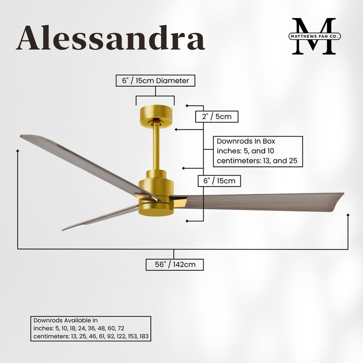 Matthews Fan Company Alessandra - 56" Outdoor, Wet-Rated Ceiling Fan