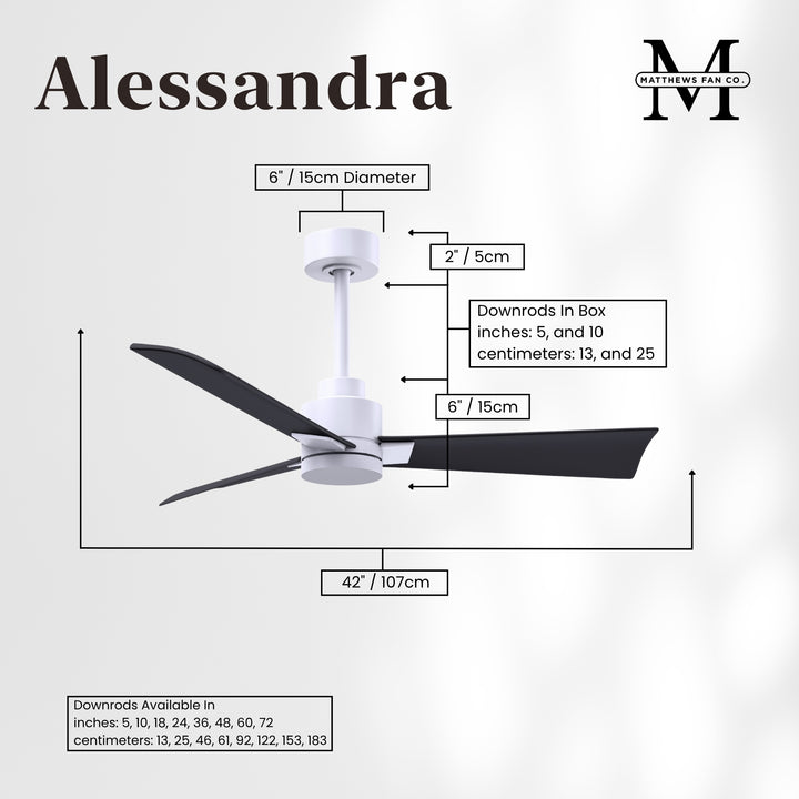 Matthews Fan Company Alessandra - 42" Outdoor, Wet-Rated Ceiling Fan