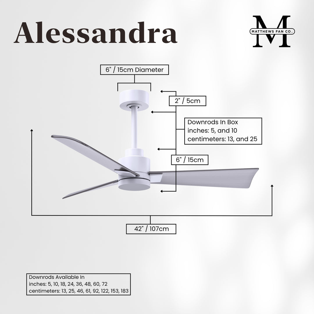 Matthews Fan Company Alessandra - 42" Outdoor, Wet-Rated Ceiling Fan