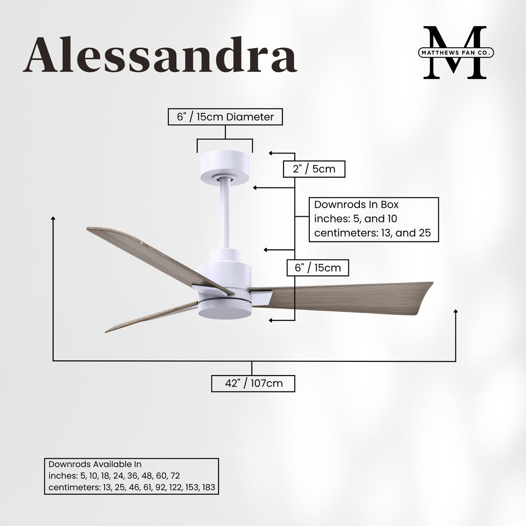 Matthews Fan Company Alessandra - 42" Outdoor, Wet-Rated Ceiling Fan