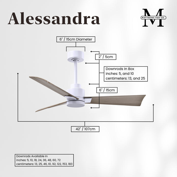 Matthews Fan Company Alessandra - 42" Outdoor, Wet-Rated Ceiling Fan
