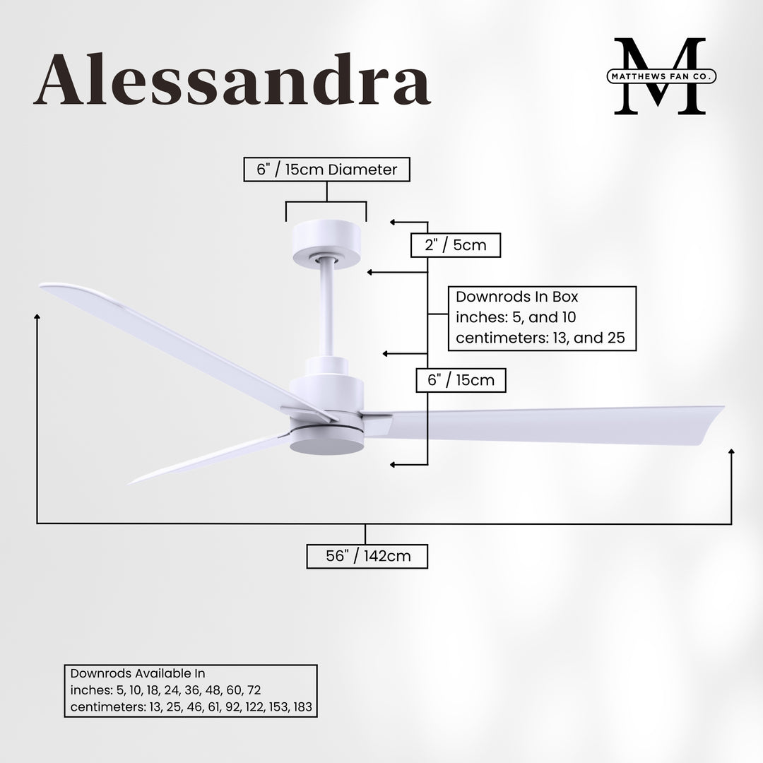 Matthews Fan Company Alessandra - 56" Outdoor, Wet-Rated Ceiling Fan