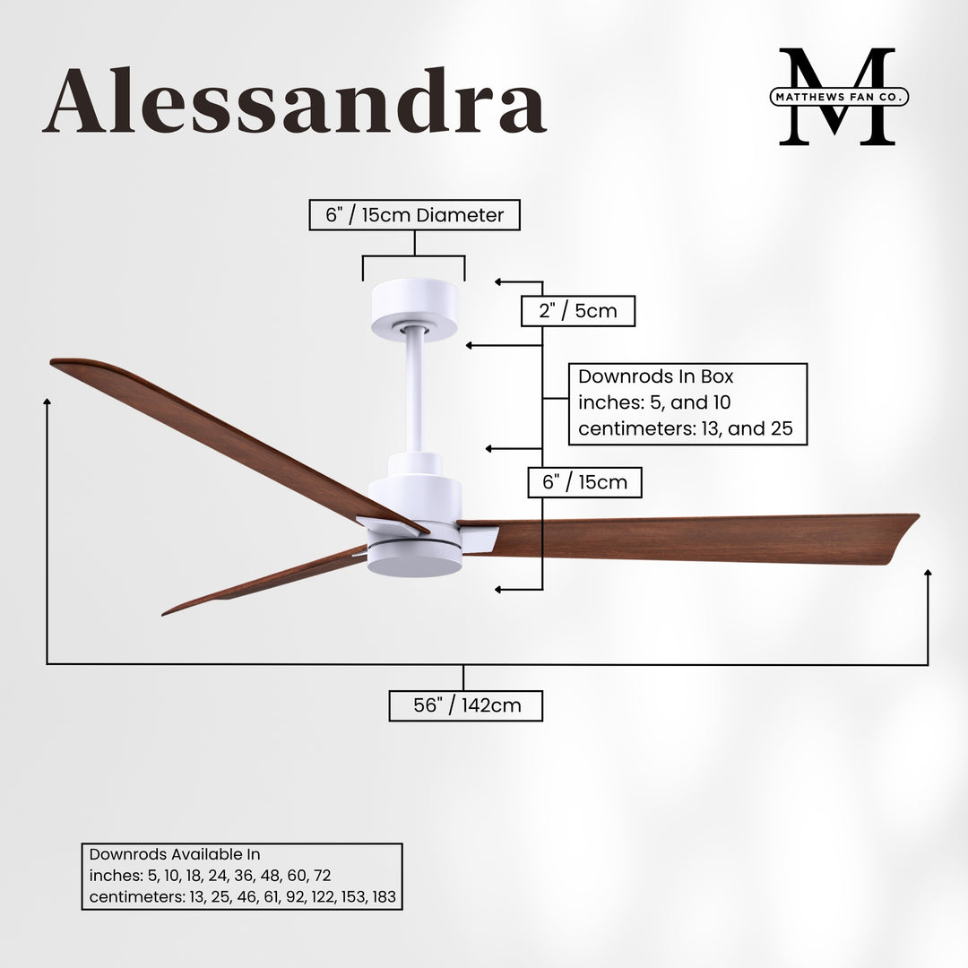 Matthews Fan Company Alessandra - 56" Outdoor, Wet-Rated Ceiling Fan