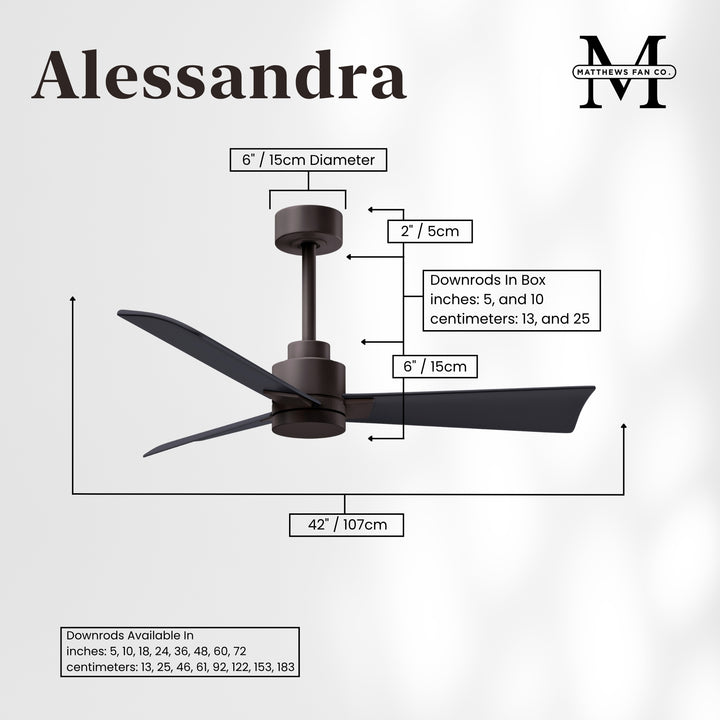 Matthews Fan Company Alessandra - 42" Outdoor, Wet-Rated Ceiling Fan