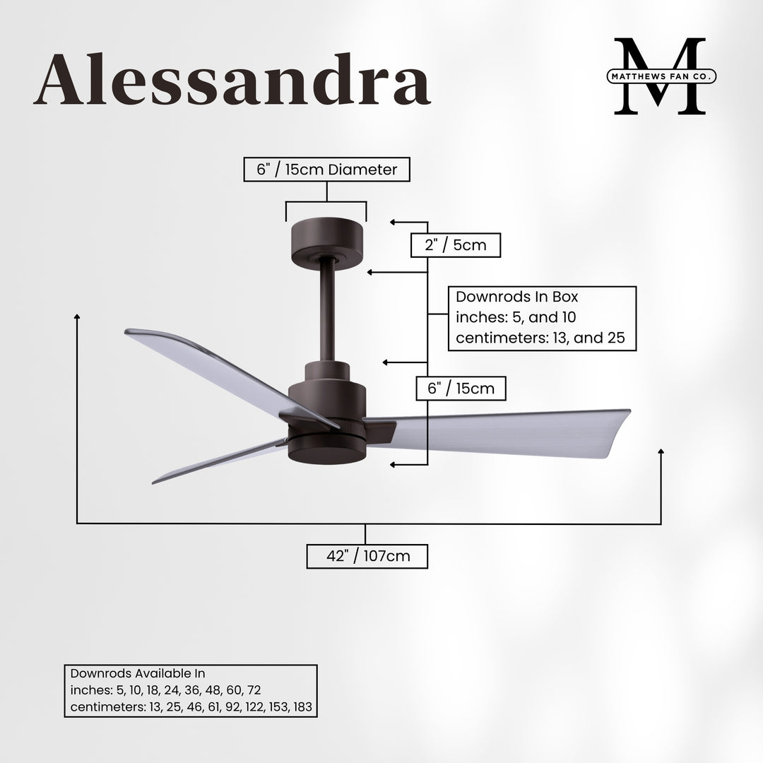 Matthews Fan Company Alessandra - 42" Outdoor, Wet-Rated Ceiling Fan
