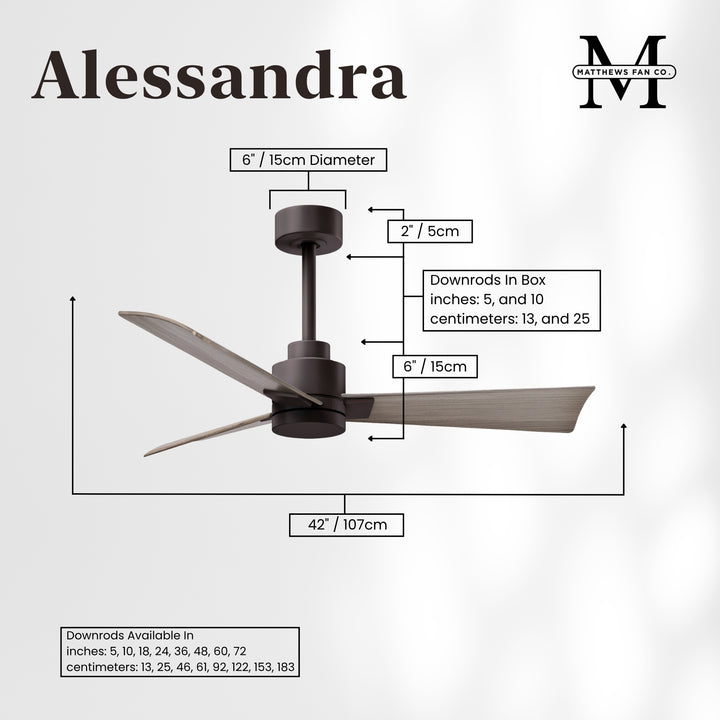 Matthews Fan Company Alessandra - 42" Outdoor, Wet-Rated Ceiling Fan