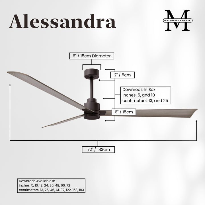 Matthews Fan Company Alessandra - 72" Outdoor Ceiling Fan