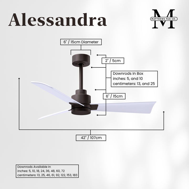 Matthews Fan Company Alessandra - 42" Outdoor, Wet-Rated Ceiling Fan