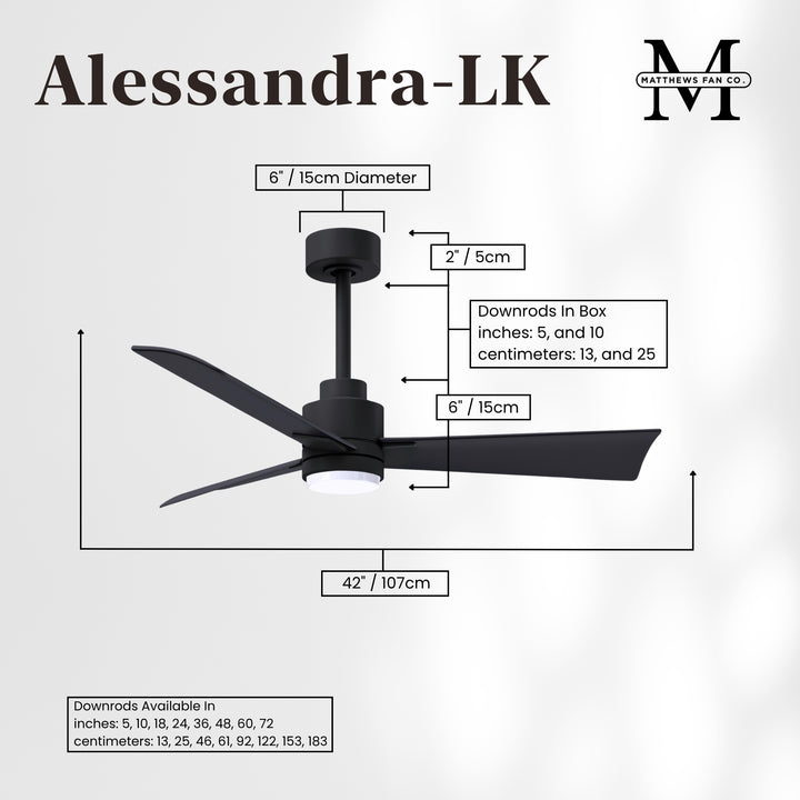 Matthews Fan Company Alessandra - 42" Outdoor, Wet-Rated Ceiling Fan